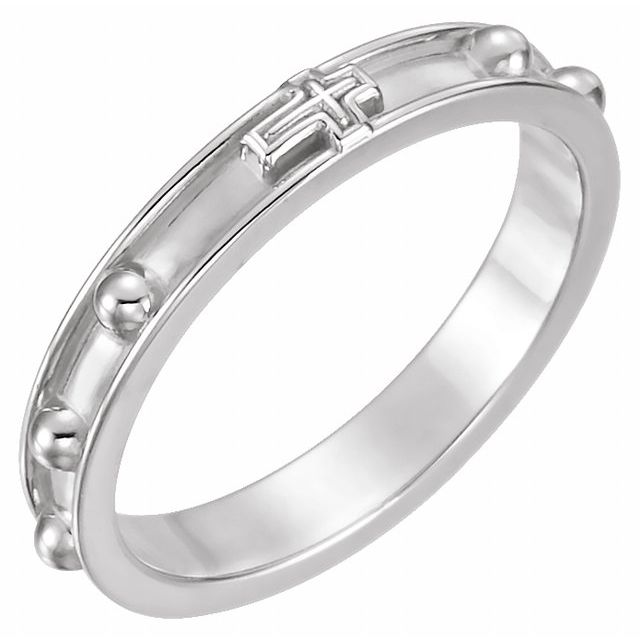 Sterling Silver Rosary Ring Size 4
