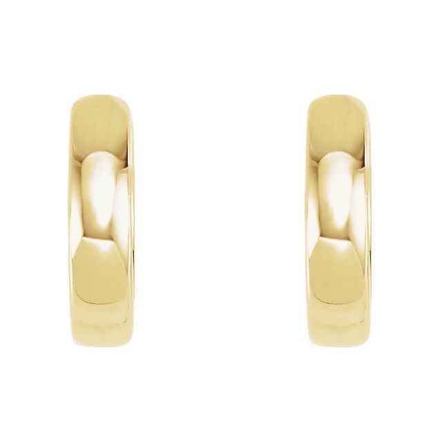 14K Yellow 10 mm Hinged Huggie Hoop Earrings