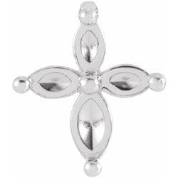 None / Pendant / Unset / Sterling Silver / Polished / Marquise Cross Pendant Mounting