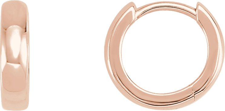 14K Rose 11.5 mm Hoop Earrings