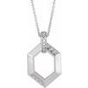 14K White 2 Stone Groups .06 CTW Diamond Semi Set Family 16 18 inch Necklace Ref. 16691509