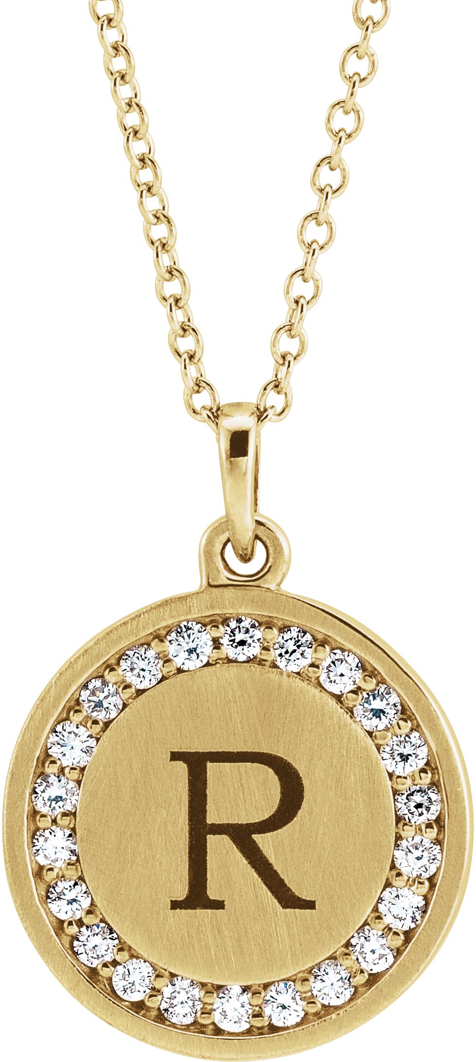 Engraved Diamond Coin Pendant