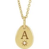 Engravable Accented Starburst Necklace