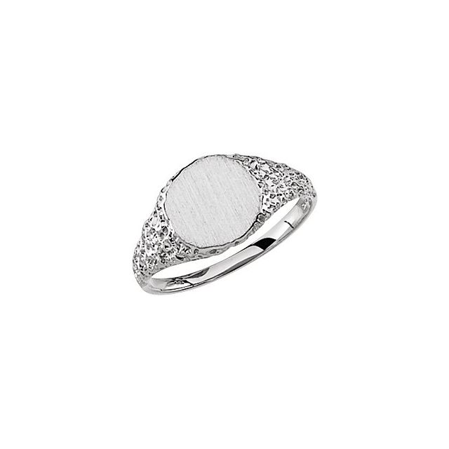 Sterling Silver 9 mm Round Signet Ring