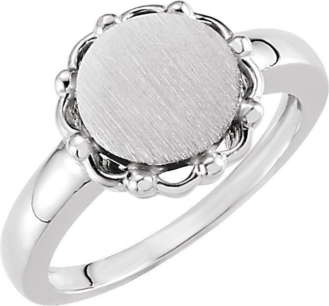 12 mm Round Signet Ring view 3