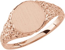 Round Nugget Signet Ring