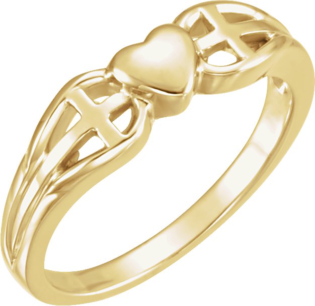 Heart & Cross Ring