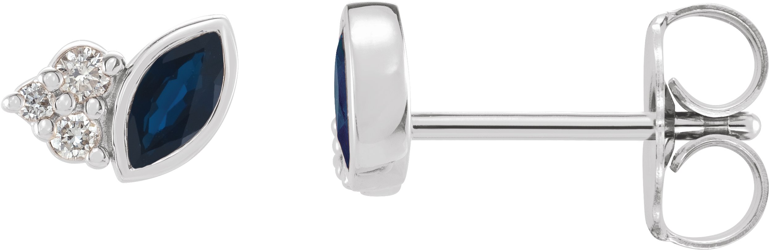 Platinum Blue Sapphire and .05 CTW Diamond Earrings Ref. 16501425