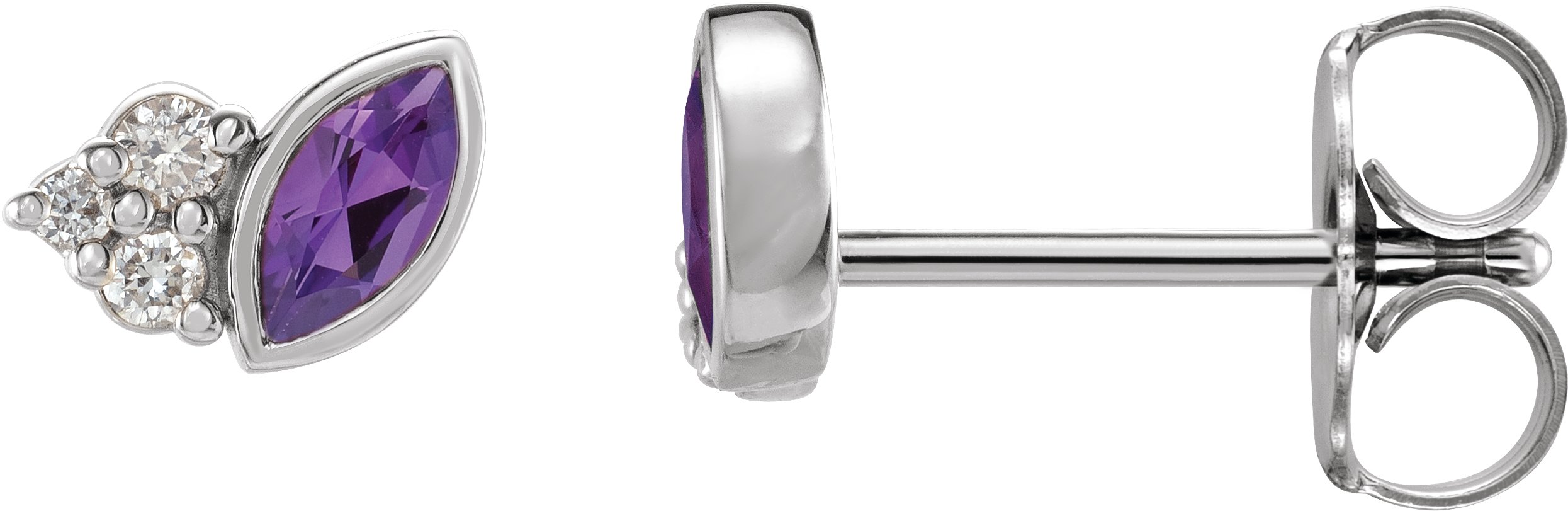 Sterling Silver Amethyst and .05 CTW Diamond Earrings Ref. 16501438
