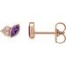 14K Rose Natural Amethyst & .05 CTW Natural Diamond Earrings