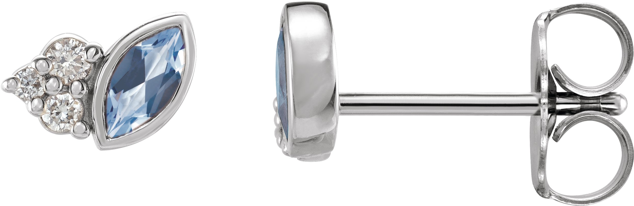 Platinum Aquamarine and .05 CTW Diamond Earrings Ref. 16501424
