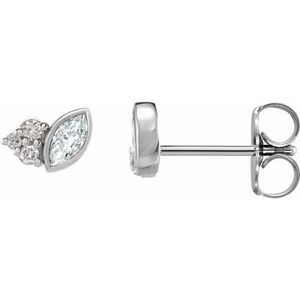 14K White 1/5 CTW Diamond Earrings
