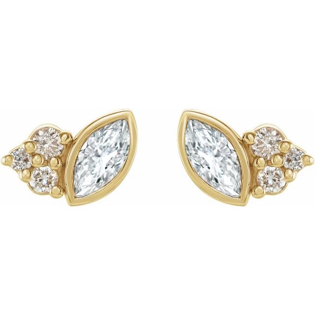 14K Yellow 1/5 CTW Natural Diamond Earrings
