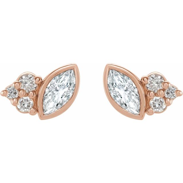 14K Rose 1/5 CTW Natural Diamond Earrings
