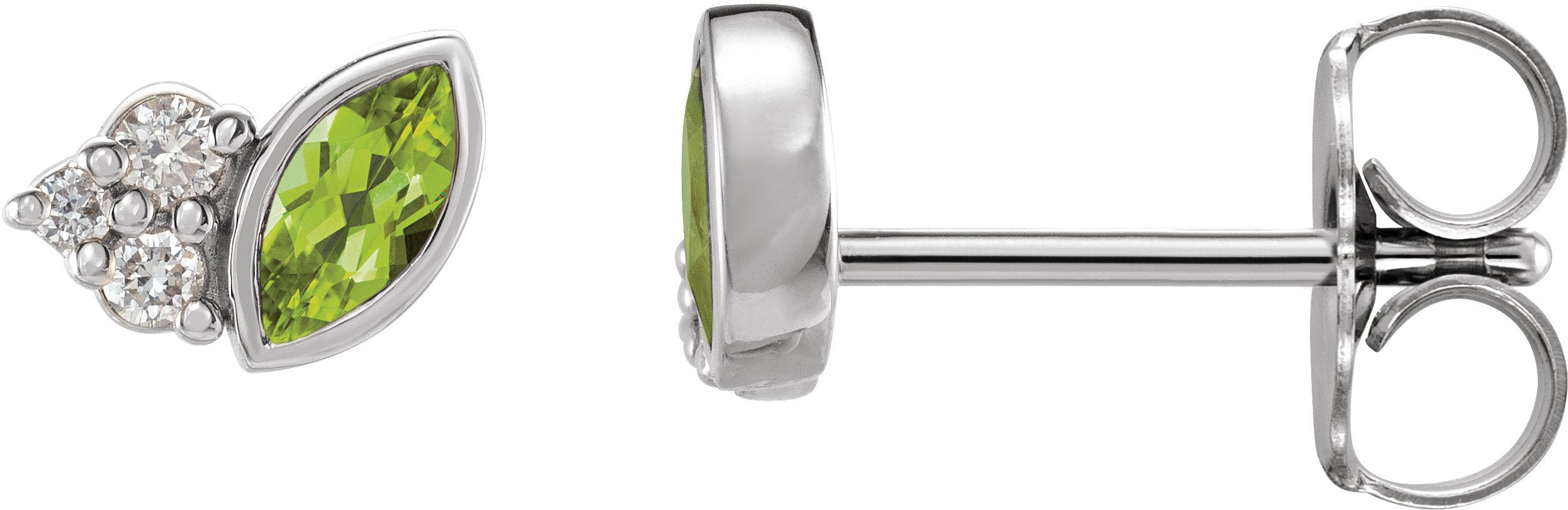 Sterling Silver Peridot and .05 CTW Diamond Earrings Ref. 16501445