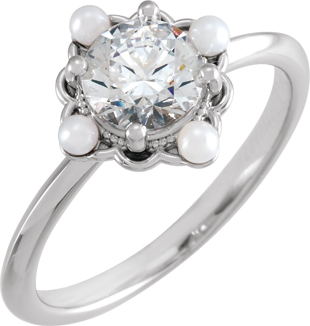 124274 / Engagement Ring / Neosadený / 14K Yellow / round / 5.2 Mm / Polished / Halo-Style Engagement Ring Mounting