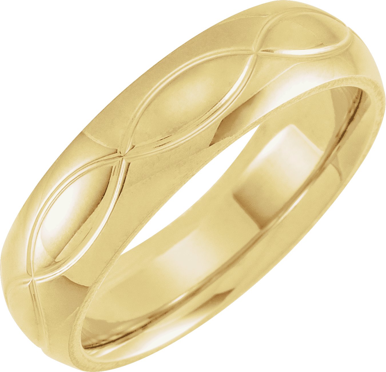 14K Yellow 6 mm Infinity Patterned Band Size 9