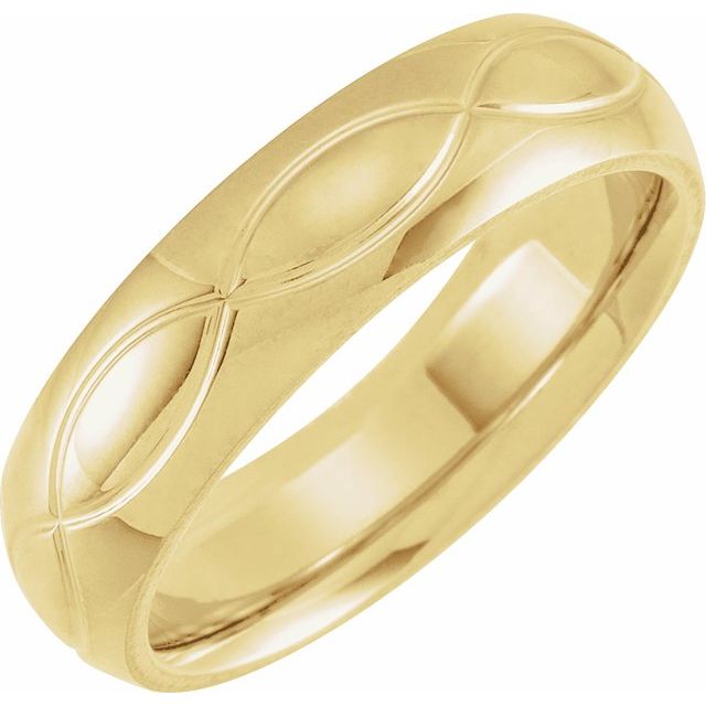 14K Yellow 6 mm Infinity Patterned Band Size 10