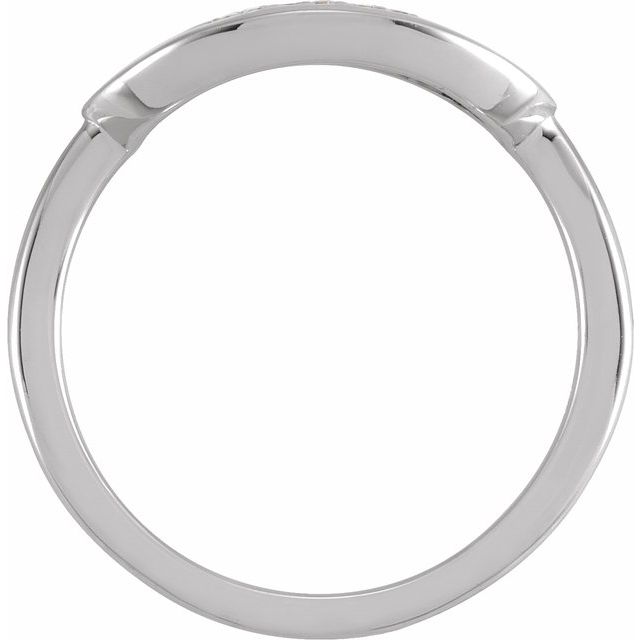 14K White Initial C .08 CTW Diamond Ring