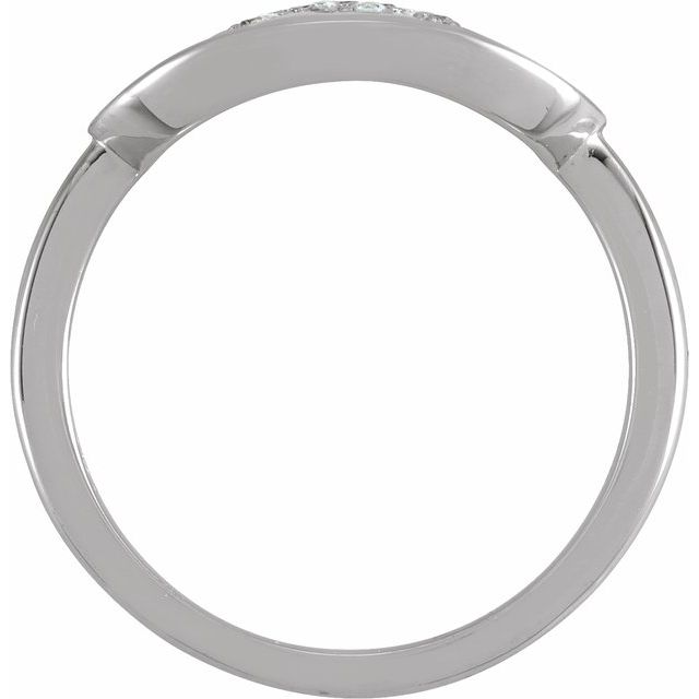 14K White Initial L .05 CTW Diamond Ring