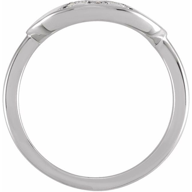 14K White Initial M 1/8 CTW Diamond Ring