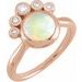14K Rose Natural White Opal & 1/8 CTW Natural Diamond Ring