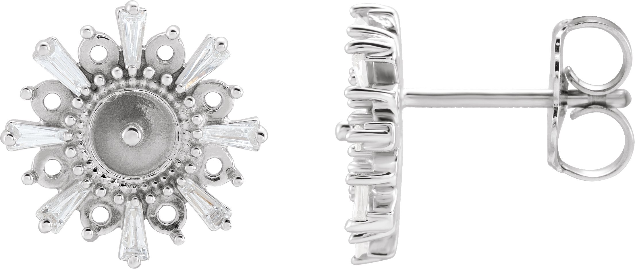 Halo-Style Stud Pearl Earrings