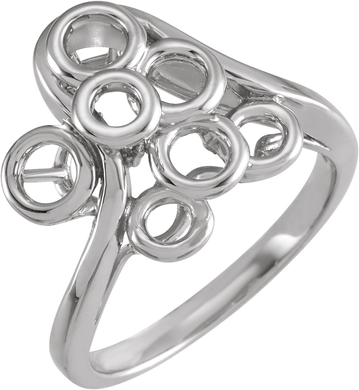 14K White Freeform Ring