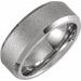 White PVD Tungsten 8 mm Beveled-Edge Band Size 10 with Ice Finish