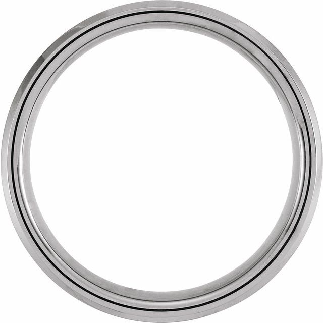 Tungsten 8 mm Beveled-Edge Band with Inlay Size 10