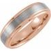 18K Rose Gold PVD Tungsten 6 mm Beveled-Edge Band Size 10 with Satin Finish 