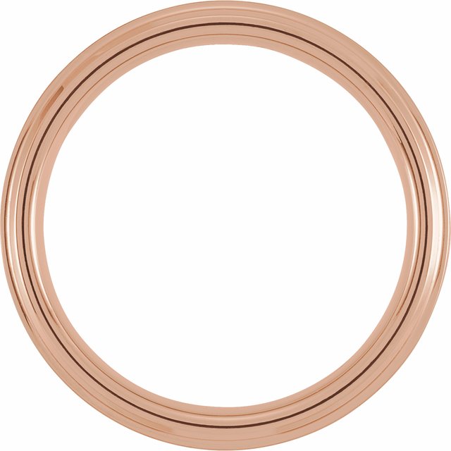 18K Rose Gold PVD Tungsten 6 mm Beveled-Edge Band Size 10 with Satin Finish 