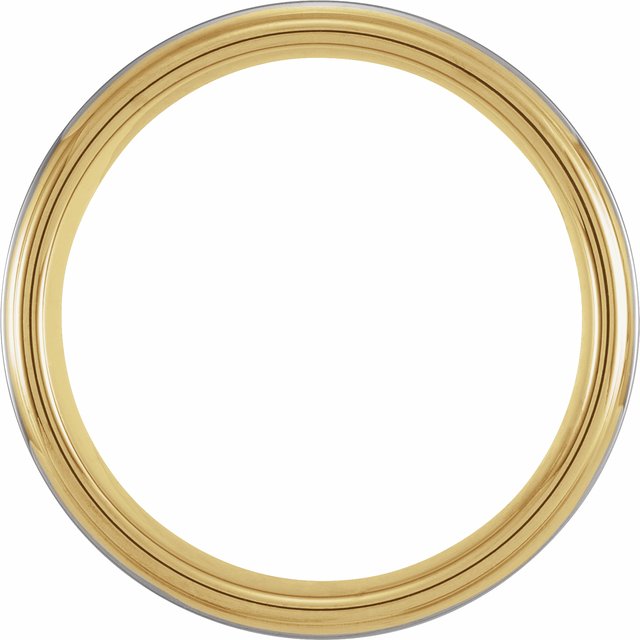 18K Yellow Gold PVD Tungsten 8 mm Flat Edge Band Size 10
