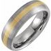 Tungsten & 18K Yellow Gold PVD 6 mm Domed Band Size 10