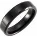 Black PVD Tungsten 6 mm Faceted Beveled-Edge Size 10 Band 