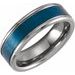 Blue PVD Tungsten 7 mm Grooved Beveled-Edge Band Size 10