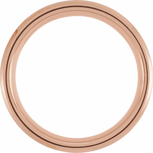 Black & 18K Rose Gold PVD Tungsten 8 mm Beveled-Edge Size 10 Band with Satin Finish
