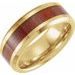 Tungsten 8 mm Beveled-Edge Band Size 10 with Walnut Wood Inlay