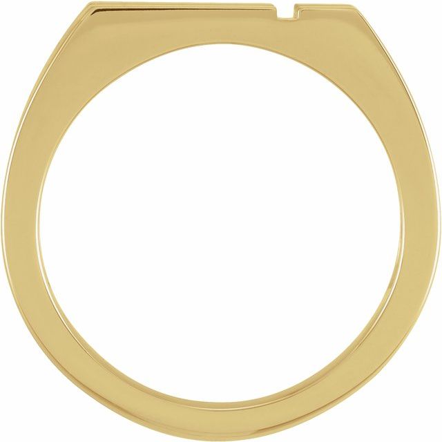 14K Yellow 10.8x8.8 mm Rectangle Cross Signet Ring