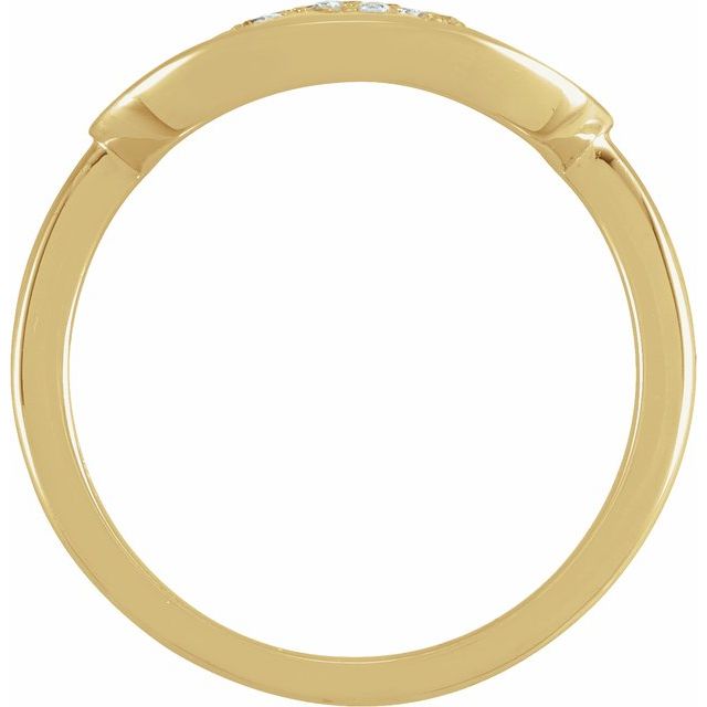 14K Yellow Initial A 1/10 CTW Diamond Ring