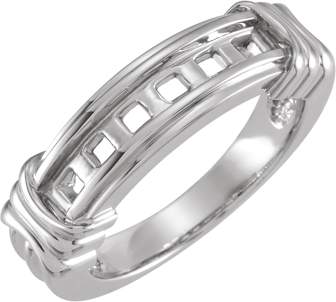 14K White 6-Stone Band Mounting