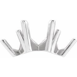 None / Unset / Sterling Silver / 5.2 Mm / Semi-Polished / 3-Stone Shank Setting Mounting For Open Shank