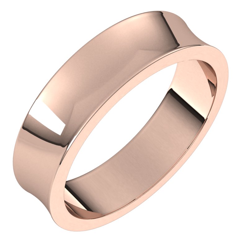 14K Rose 5 mm Concave Light Band Size 10 Ref 16544386