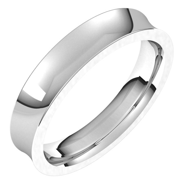 Sterling Silver 4 mm Concave Comfort Fit Band Size 9.5