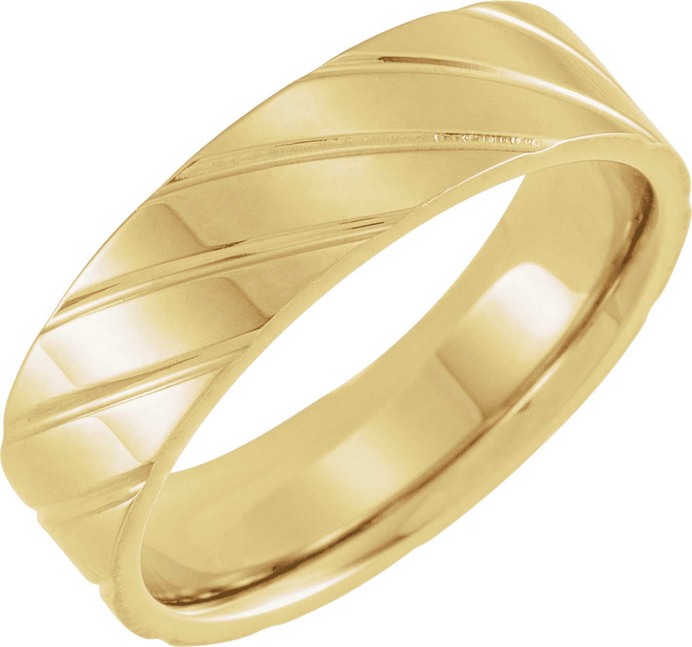 14K Yellow 6 mm Grooved Band Size 10