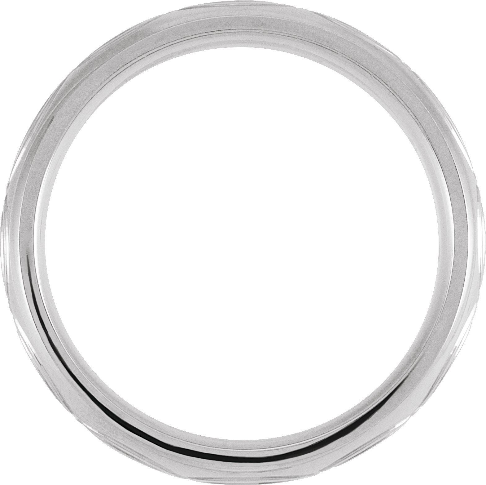 Alternative view of Patterned Comfort-Fit Band – 10K White Gold