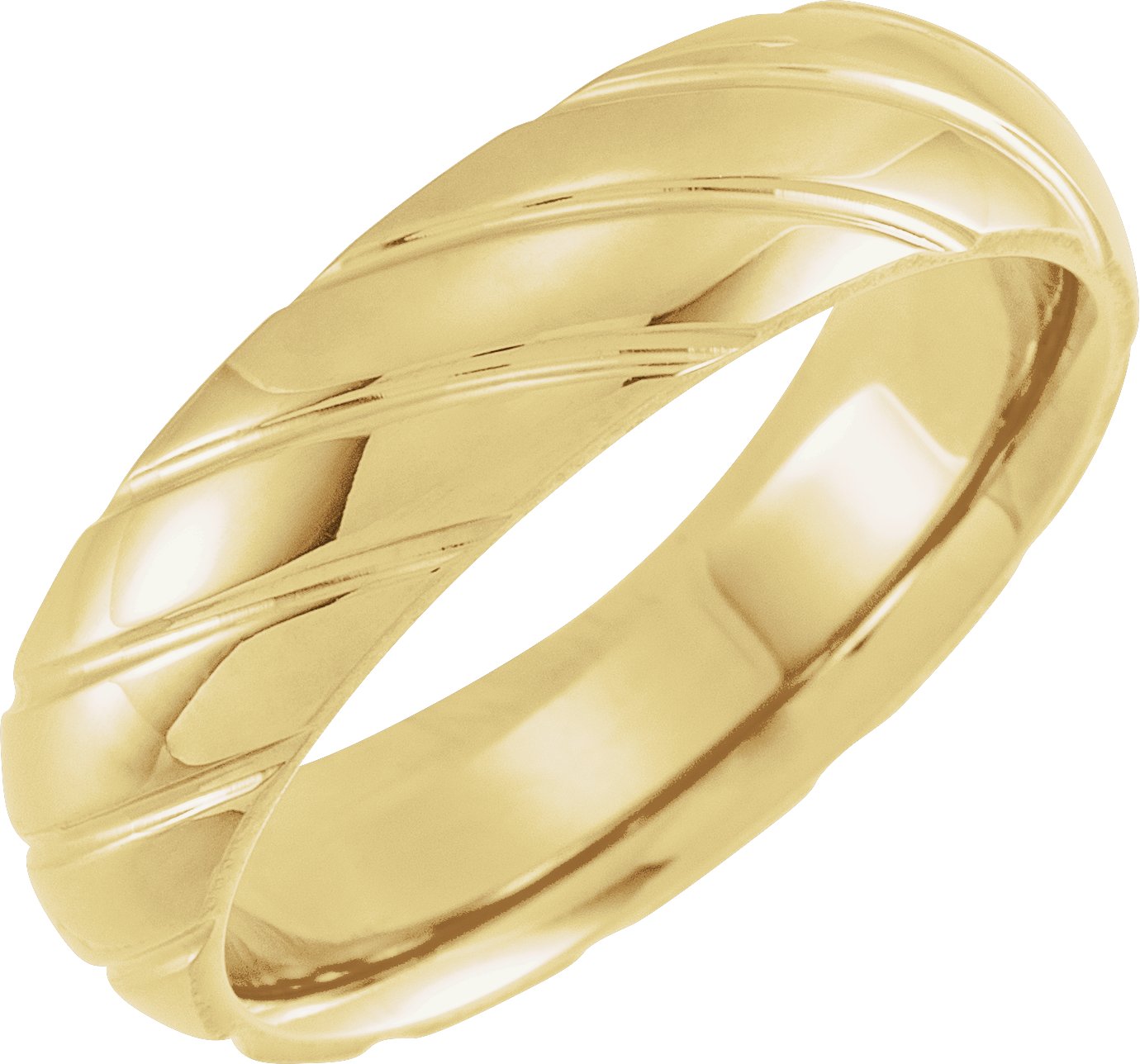 14K Yellow 6 mm Grooved Band Size 9