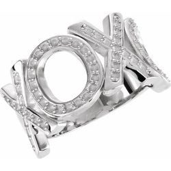 "XOXO" Cubic Zirconia Ring or Mounting