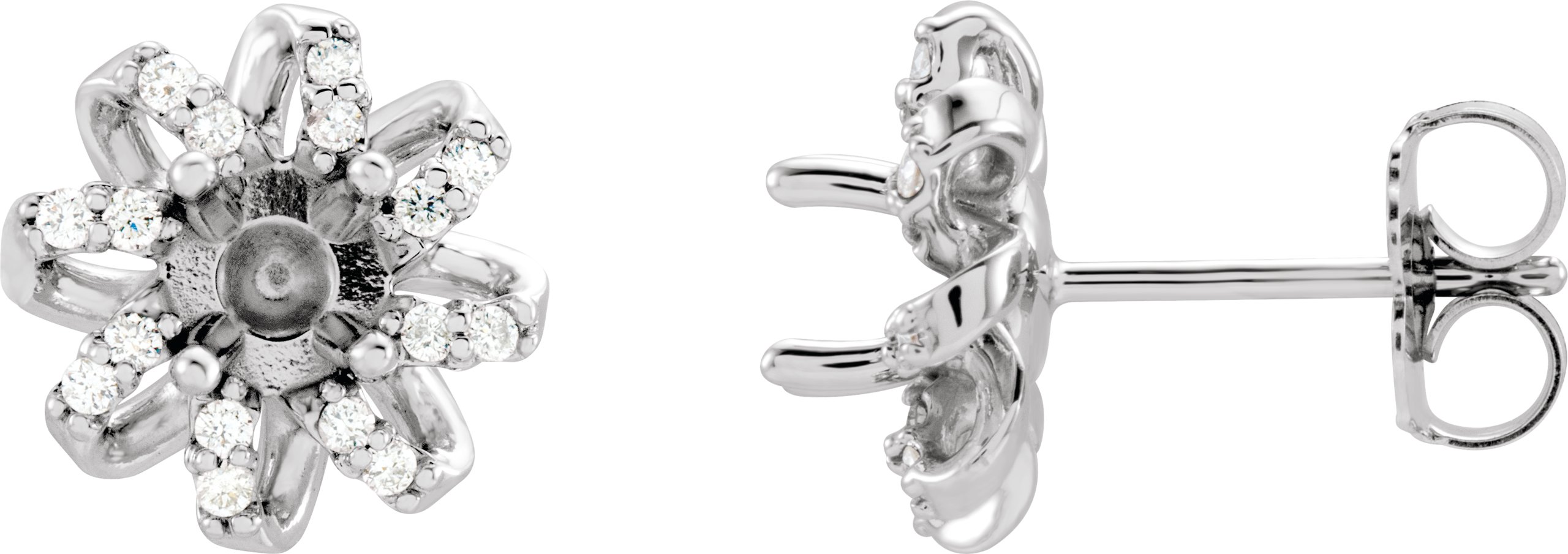 Round 4-Prong Halo-Style Twist Earrings