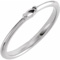 72120 / Neosadený / Continuum Sterling Silver / Marquise / 4 X 2 Mm / Polished / Marquise Cabochon Stackable Ring Mounting